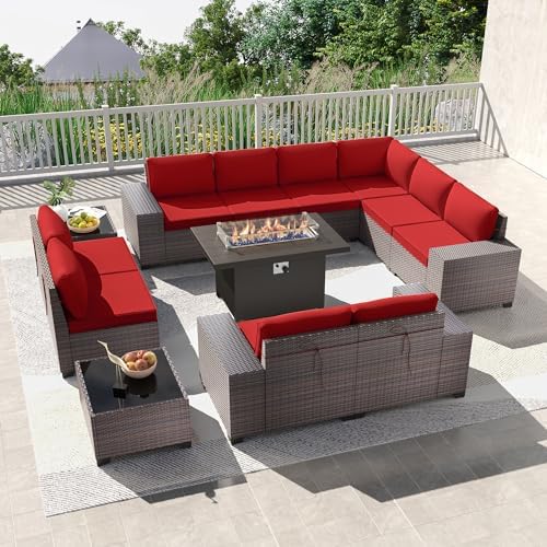 13 Piece Outdoor Wicker Patio Furniture Set by KULLAVIK