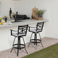 30" Outdoor Swivel Bar Stools Set of 2, Aluminum Bar Height Chairs by Pellebant