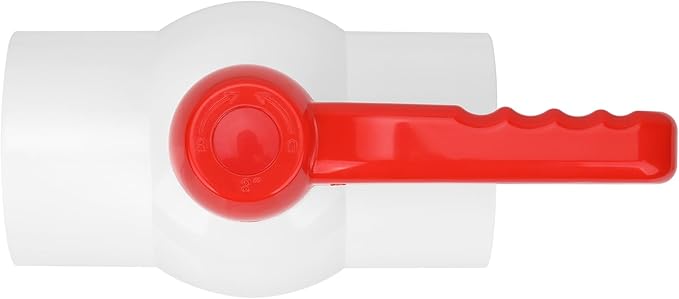 3Inch PVC Ball Valve Water Pipe Shut-off Valve Socket with Red T-Handle for Cold Water Supply lines, Irrigation Pipe fitting System(Socket x Socket), 3" PVC Water Shut-off Valves Fitting, SCH40