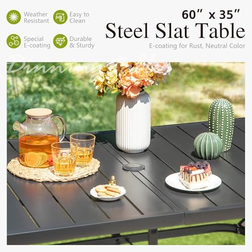 Sophia & William 7-Piece Patio Dining Set, Metal Table, PE Wicker Chairs - Image 2