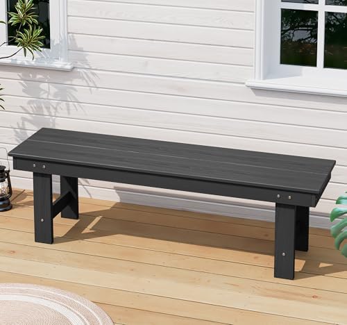 SERWALL 2-Person Backless Outdoor Bench 56 Inches, 2 Pack - Image 2