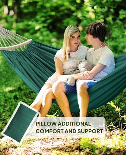 Chihee Cotton Blend Hammock 118 x 59 in 660 lb Detachable Spreader Bars - Image 2