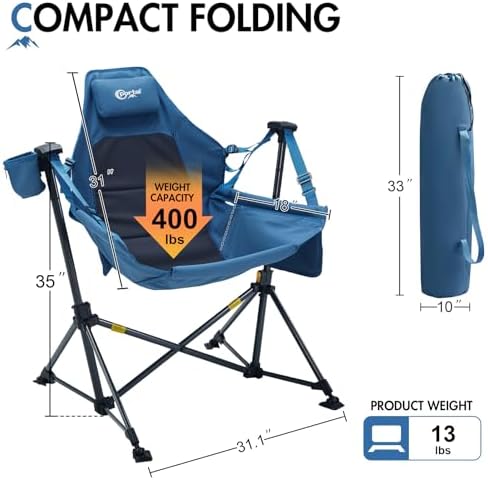 Portal Hammock Camping Chair, Adjustable Recline Backrest - Image 3