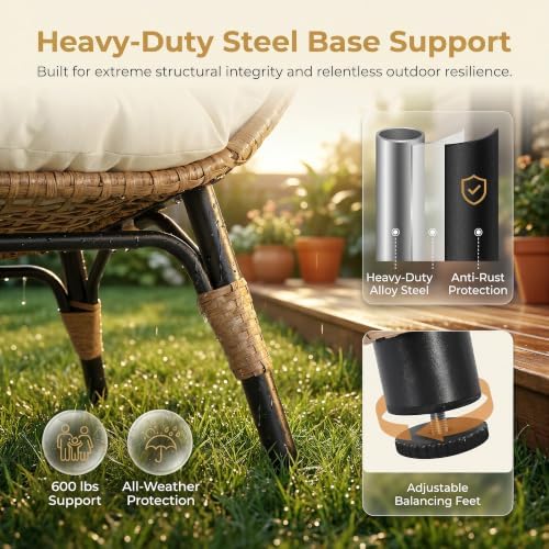 NICESOUL Indoor Outdoor Stationary Double Egg Chair - Image 7