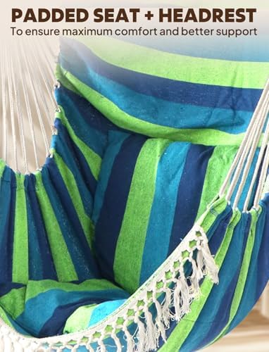 Chihee Hammock Chair with Strong Webbing Straps Hooks Suspension 2 Cushions - Image 6