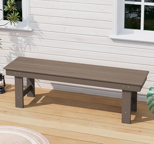 SERWALL 2-Person Backless Outdoor Bench 56 Inches - Image 2