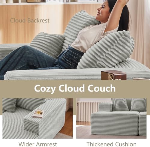 70.8" Oversized Double Chaise Lounge Indoor, Upholstered Deep Seat Cloud Couch - Image 7