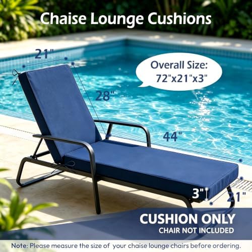 Chaise Lounge Cushions Outdoor Set of 2 - Image 2