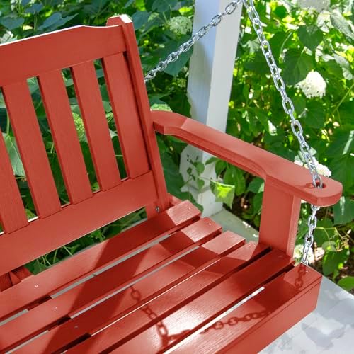 Highwood Lehigh Porch Swing, 5 Feet, Rustic Red - Image 3