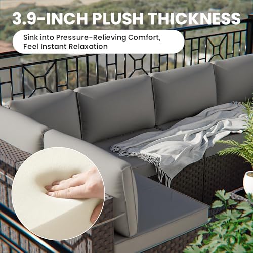 10 Pieces Outdoor Patio Furniture Set, Outdoor Sectional Furniture - Image 2