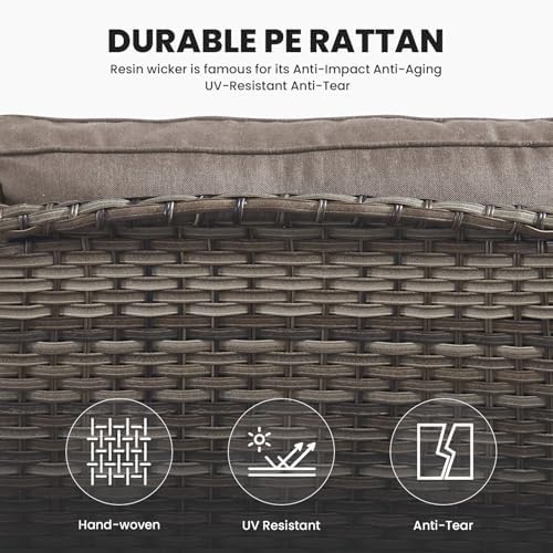 Outdoor Wicker Furniture 5 Pieces Patio Furniture Sofa Set Patio Wicker Chairs - Image 6