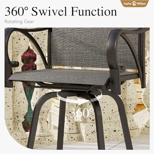Sophia & William 3-Piece Bar Height Patio Set, Dark Grey - Image 7