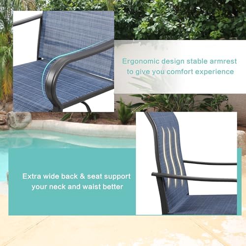 Vongrasig 4 Piece Patio Swivel Bar Chairs, All Weather Metal Textile High - Image 4