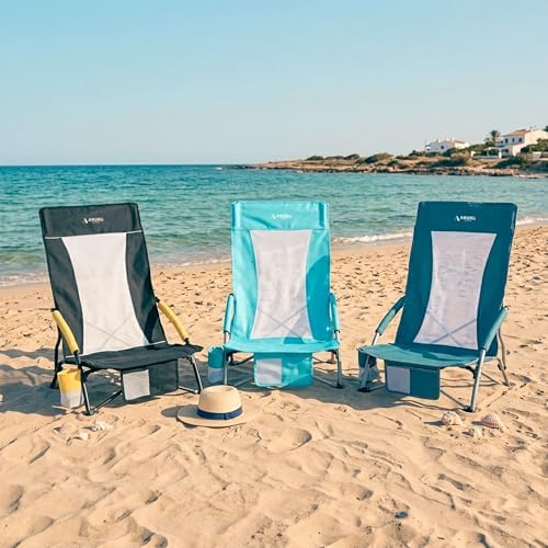 Low Beach Chairs for Adults High Back, Folding Portable Sling Beach Camping - Image 7