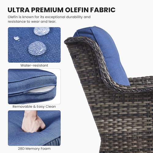 Outdoor Wicker Furniture 5 Pieces Patio Furniture Sofa Set Patio Wicker Chairs - Image 5