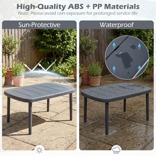 Tangkula Outdoor Coffee Table, Patio Tea Side Table - Image 6
