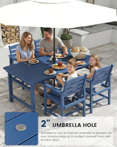 5-Piece Patio Dining Sets Outdoor Table and Chairs HDPE Outdoor Dining Set - Image 3