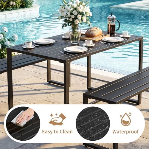 42" Outdoor Metal Patio Dining Set - Image 4