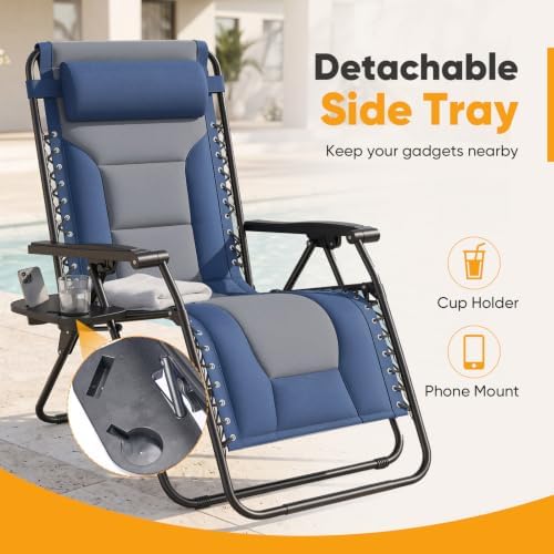 NEWBULIG Padded Zero Gravity Lounge Chair, Oversized Recliner Chair - Image 4