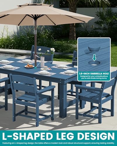 SERWALL HDPE Outdoor Dining Table and Chairs Set - Image 5