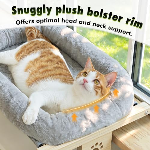 AMOSIJOY Wooden Cat Windowsill Perch - Image 3