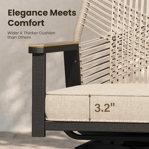 PHI VILLA Bar Height Patio Table & Chairs, Outdoor Furniture Dining Set - Image 5