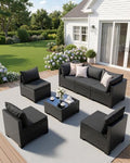 WWR 7 Piece Outdoor Patio Furniture Set, All-Weather Modular PE Wicker by Unknown