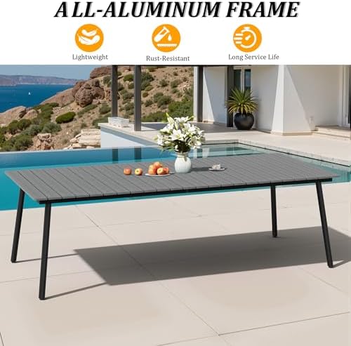 95" Patio Outdoor Dining Table for 10 Person - Image 5