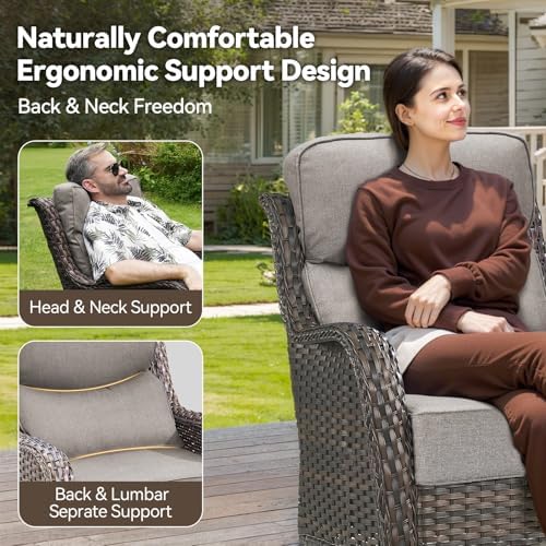 2-Piece Wicker Swivel Rocker Chairs - Image 4