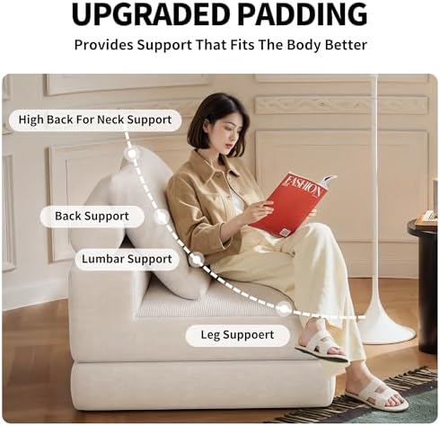 Folding Sofa Bed, 3-in-1 Convertible Sleeper Chair Bed - Image 4