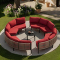 9 Piece Aluminum Outdoor Sectional Sofa Set, Curved Sofa by VredHom