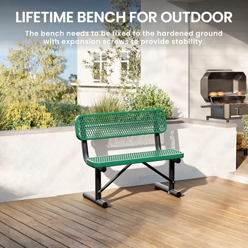4 Feet Heavy Duty Metal Park Bench - Image 5