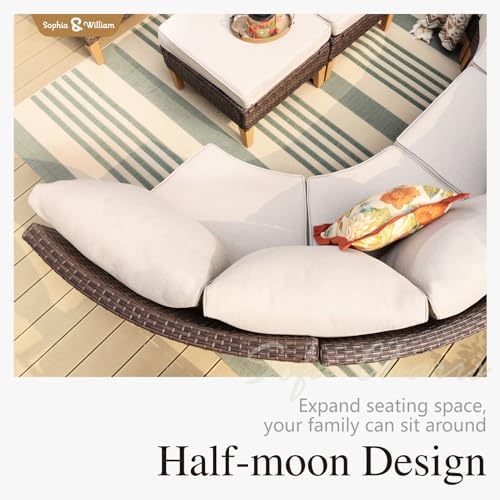 Sophia & William 8 Pieces Wicker Patio Furniture Set, Swivel Chairs - Image 6