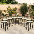 Patio Swivel Bar Stools Set of 8, Outdoor Bar Height Chairs by PIZZELLO