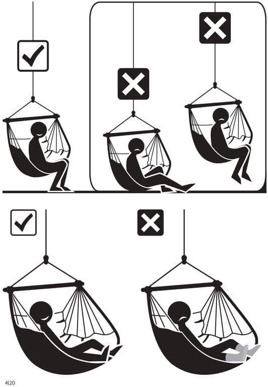 LA SIESTA® - Medium Basic Domingo Hammock Swing Chair - Weather & Tear Resistant Hanging Hammock Chair - Indoor Outdoor Hammock Chair Swing - Patio Porch Bedroom Hanging Chair - Max 250 Lbs, Sea Salt