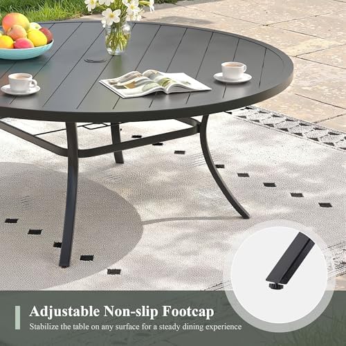 11 Pieces Outdoor Dining Set, Stackable Textilene Patio Chairs & 63" Round - Image 5