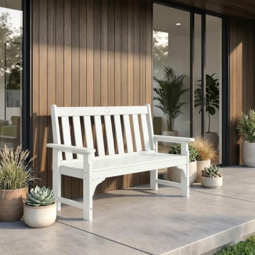 HDPE 2-Person Outdoor Garden Bench w/Backrest & Armrests by YourPerfectOutdoorEscape