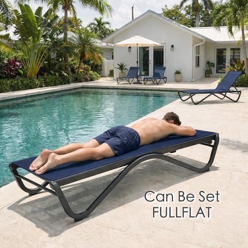 Kozyard Outdoor Chaise Lounge Chair, All Aluminum Frame and Textilene Fabric - Image 6
