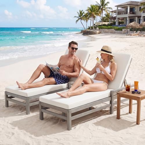 Outdoor Chaise Lounge Chair Set of 2, Patio Chaise Lounge Recliner - Image 5