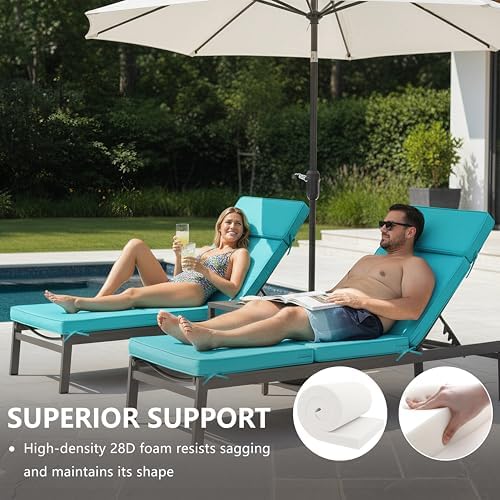 72 x 21 Inch Outdoor Chaise Lounge Cushions Set of 4 - Image 5