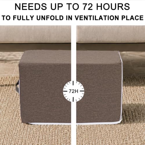 Outdoor Ottomans for Patio Pouf Waterproof Fade-Resistant Ottoman Foot Rest for - Image 4