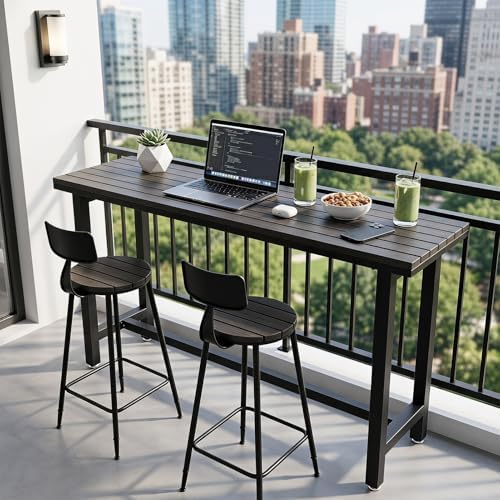 Outside Patio Bar Table Extra Long 47.2"-102.4", Outdoor Wood High Bar Table - Image 6