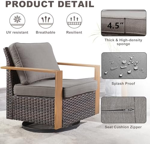 Outdoor Wicker Patio Furniture Set of 6 - Image 4