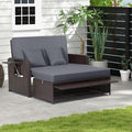 Moccha Outdoor Daybed, Wicker Loveseat Sofa Set by LDAILY