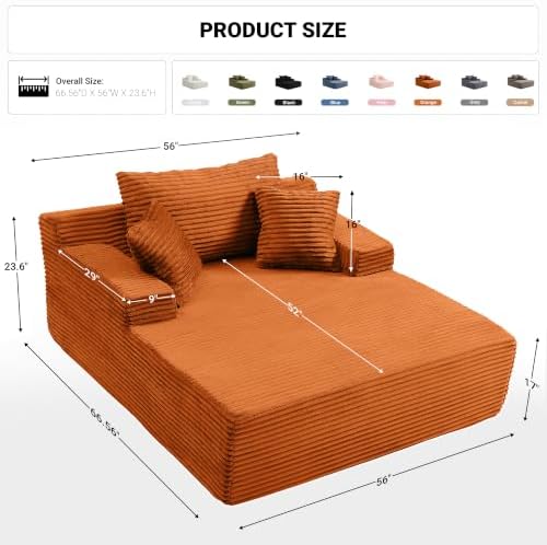 HANXIN Couch Chaise Lounge Chair Indoor, Boneless Sleeper Sofa Bed - Image 2