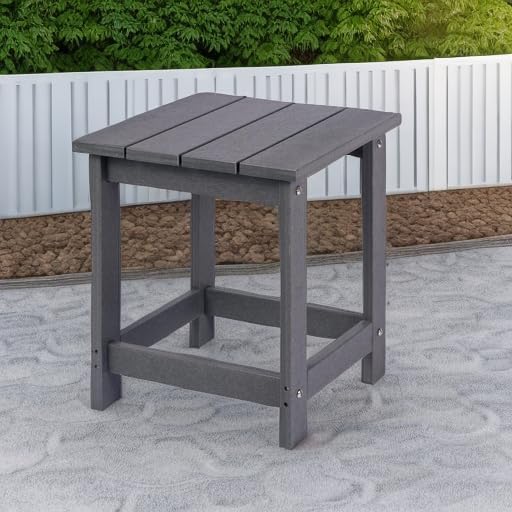 Patio Side Table, Heavy Duty HDPE Outdoor End Table - Image 2