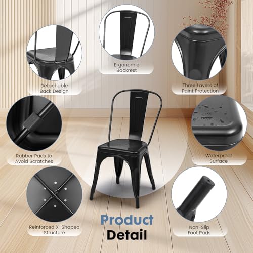 DUMOS Counter Height Bar Stools Set of 4, Dining Chairs - Image 4
