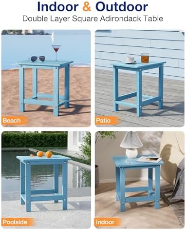 YEFU Outdoor Side Table, Weather Resistant HIPS, Maintenance Free - Image 7