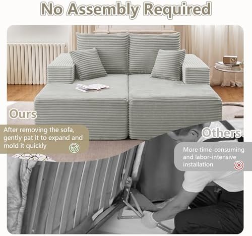 70.8" Oversized Double Chaise Lounge Indoor, Upholstered Deep Seat Cloud Couch - Image 4