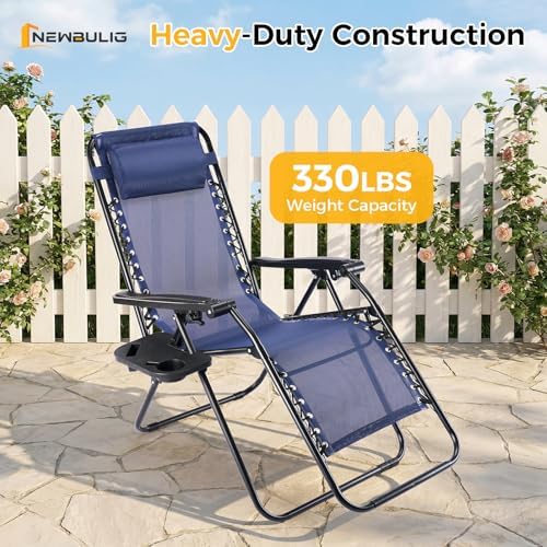 NEWBULIG Zero Gravity Chairs Set of 4, Folding Lounge Recliner Chair - Image 4